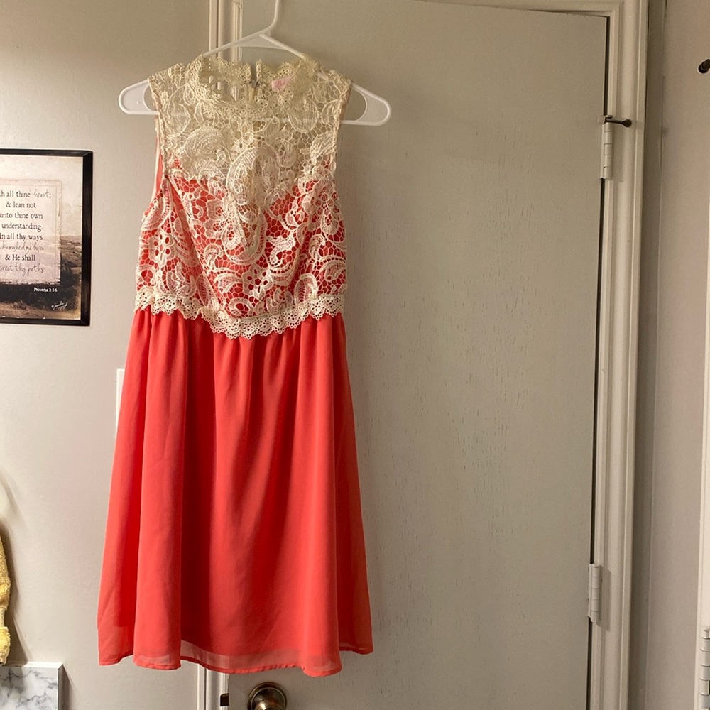 Lace bodice empire waist dress